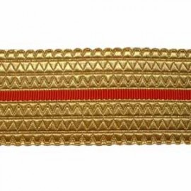 GOLD/RED BELT LACE - 2 W/M GOLD, 2 INCHES