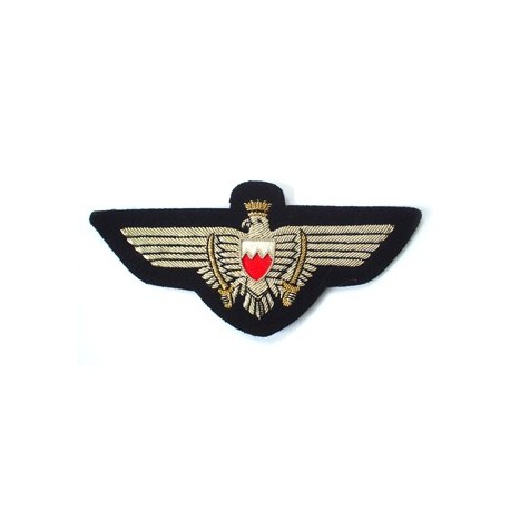 Bahrain Air Force Pilot Wings in Silver Wire
