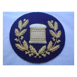 Arm Drum Badge in wreath on navy