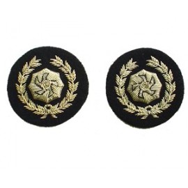 FIRE SERVICE IMPELLOR IN WREATH - MESS DRESS ON BLACK OR SCARLET